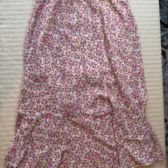 SOCIALITE Pink Floral Print Ruffled Faux Wrap High/Low Midi Dress Women Small - Picture 9 of 9